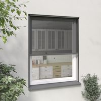 Moustiquaire enroulable verticale fenêtre en alu gris - Moustikit Confort - H 160 cm x L 125 cm