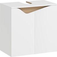 Mueble de Baño con Cierre Suave – 60x35x57,9 cm – Blanco – 2 Puertas y Estante Interior