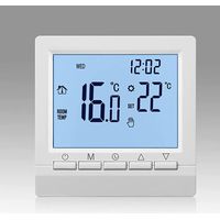 Gasheizungsthermostat 1,5 V, batteriebetriebener Temperaturregler mit Hintergrundbeleuchtung, weiß, für wöchentliche programmierbare Heizkessel