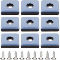 24 patas de teflón para muebles, patas de silla de 25 mm con tornillos, patas cuadradas con tornillos, aptas para sillas de oficina y baldosas de madera.