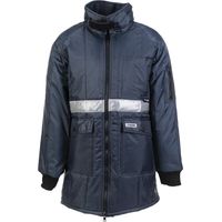 Planam Gefrierhaus Parka marine, Innenfutter kornblumenblau L