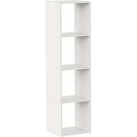 SpaceQub 4-stöckiges Regal 34,5 x 32 x 134 cm 7house
