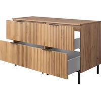 Mobile lavabo, Rovere Craft + maniglia nera, 120 (2 x 60 cm) x 77 x 46 cm + Piano, piedi neri
