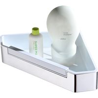 BERNSTEIN - Repisa mural esquinera para ducha y bañera con escurridor de ducha integrado - DK719 - Cromo Cromo