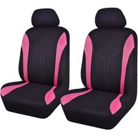 YMYNY Universal Fashion Mesh Car Seat Covers (2 Fronts, Black Pink)