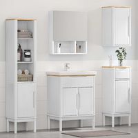 vidaXL Ensemble de mobilier de salle de bain FLORO 4 pcs Blanc