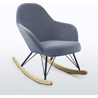 Silla Sillón mecedora hamaca de diseño moderno Eiffel ROCKing en terciopelo - Gris Oscuro