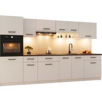 Cuisine complète VIKI BLANC MAT 300 cm avec colonne four 9 éléments 18 mm