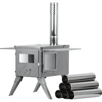 Stufa a tenda in acciaio inox CampFeuer 51,5 x 42 x 216 cm stufa a tenda da campeggio