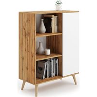 Mobiletto Fondi rovere artigianale oro - bianco, Scandinavo