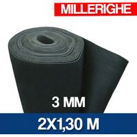 LASTRA IN GOMMA NERA 3-5 MM H 120 - 130 PAVIMENTO GOMMA LISCIA MILLERIGHE 16890V 3 MM MT 2X1.30 MILLERIGHE (29210)