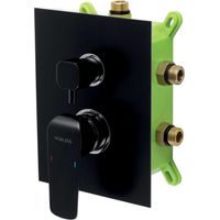 Novaservis Nobless Tina - Grifo empotrado Tina para 3 dispositivos con cuerpo, negro mate BOX38051RX,5