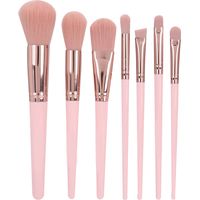 7pcs Trousse de Pinceaux Maquillage Pro : Ombre à Paupières, Sourcils, Blush – Kit Portable Outils de Beauté