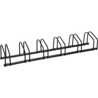 Support Acier 6 Vélos Parking Sol Mur 179x33x27 cm Noir