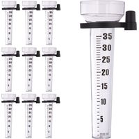 Lot de 10 pluviomètres, à fixation, Compteur pour le jardin, gros affichage, 35 mm/m², plastique, transparent