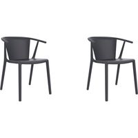 Set 2 chaises intérieur, extérieur gris foncé WOODY FLAT Resol
