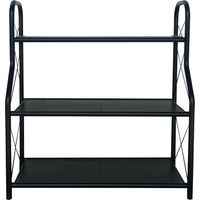 Stabiles Metall-Blumenregal Allzweck-Standregal 68×30×77 cm, 3 Ebenen, matt schwarz, Industriedesign Pflanzenständer Blumentreppe Outdoor