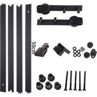 Stoex – Kit de rail de porte coulissante 200cm – Métal plein galvanisé – Charge max 110kg – Pour portes de 3.5 à 4.5cm d'épaisseur