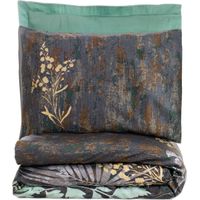 Parure de lit double Macédoine, Taie incluse, Fermeture boutons, 240x220 cm Vert