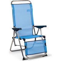 Sedia Reclinabile da Giardino Solenny Relax 5 Posizioni con Schienale Anatomico Azzurro