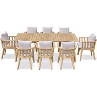 LISO - Set da pranzo da giardino da 8 posti - Acacia - REMARQUABLE