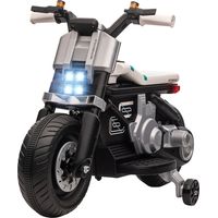 Moto Electrica Infantil Faros MĂşsica Bocina 3 km/h 86x44x58cm Negro Blanco