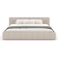 Cama estilo nube 140x190cm en terciopelo beige KANSAS