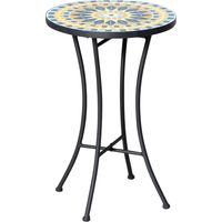 Table basse de jardin en metal avec plateau en mosaique 35.5x53.5 cm