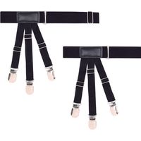 Lntyq Supports de chemises pour homme, Porte chemise pour homme, Porte chemise, Porte chemise élastique réglable avec pinces antidérapantes élastique unisexe -1 paire