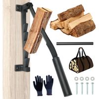 Removable wall-mounted log splitter, manual firewood splitter, heavy-duty log splitter, wood splitting tools for home and outdoor use