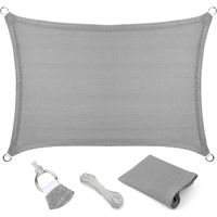 Voile d'ombrage, Protection soleil/vent – Store en tissu PEHD – Voile d'ombrage d'extérieur 3 x 5 m, Auvent anti-UV Pour jardin et piscine