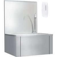 Vidaxl – Lavabo de lavage inox avec robinet et distributeur de savon – Station de lavage hygiénique – Montage mural – Pour cuisines commerciales et ateliers