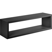 Étagère murale noire 60 x 17 x 15,5 cm – Fixation invisible – Charge maximale 10 kg – Meuble de salle de bain, salon, bureau – Sanitec