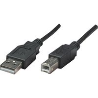 Manhattan USB-Kabel USB 2.0 USB-A Stecker, USB-B Stecker 0.50 m Schwarz Folienschirm, UL-zertifizie