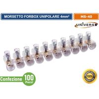 CONFEZIONE 100 PEZZI MORSETTO FORBOX A CAPPUCCIO UNIPOLARE TRASPERENTE PER CAVI CON SEZIONE 4MM