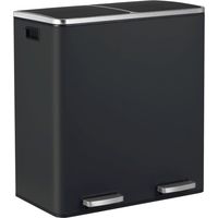 Kitchen Pedal Bin Recycling Bin Rubbish Bin Waste Separation Soft-Close 2x30L, Black