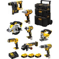 Dewalt kit dwk800 (dcd796 + dch273 + dcg405 + dcf887 + dcf894 + dcs331 + dcs391 + dcl050 + 3 x 5,0 ah + dcb115 + caddy 3en1) 8435587917038