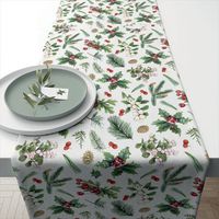Chemin de table en coton Verdure d'hiver 40 x 150 cm