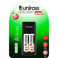 Uniross Rechargeur Mini Compact pour Piles AA et AAA