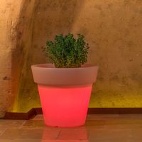 Leuchtender Blumentopf für den Aussenbereich Durchmesser 80 cm mod. Gemma rotes Licht