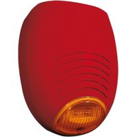 Sirène SR 136FIRE/24V-RO avec alimentation 24V - couleur rouge - feu clignotant orange
