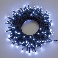 GUIRLANDE 17 M, 240 MINILED BLANC FROID, CÂBLE VERT LUMINALPARK
