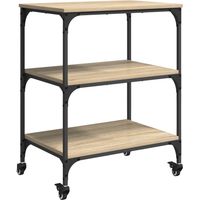 Kitchen Trolley Sonoma Oak 60 x 41 x 76 cm Engineered Wood vidaXL