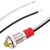 BeMatik - Lampe voyant LED 8mm 220VAC à montage sur panneau jaune