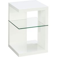 HomeTrends4You - Tavolino Domingo, Bianco lucido, 40x40x60cm