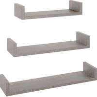 Lot de 3 étagères murales design moderne Calamita - Gris