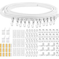 Tringle À Rideau Incurvée De 5 Mètres Avec Rouleaux Silencieux, Tringle À Rideau Flexible, Support De Plafond Pliable, Séparateur De Rideau, Système De Rail De Fenêtre Souple, Accessoires Avec Crochet