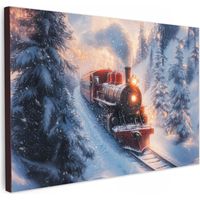 Canvas Print Christmas train - Snow - Winter - Christmas 90x60 cm