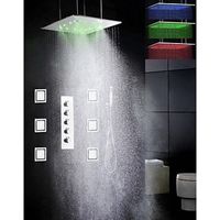Tippen Sie Thermostat-Brause mit Dusche regen 20 "LED, Duschkopf und 6 Wasserstrahlen sprühen