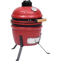 Maisonchic – Barbecue charbon Kamado 2-en-1 en céramique 56 cm – Grille de cuisson 26,5 cm – Thermomètre intégré – Couleur rouge - OCR64984